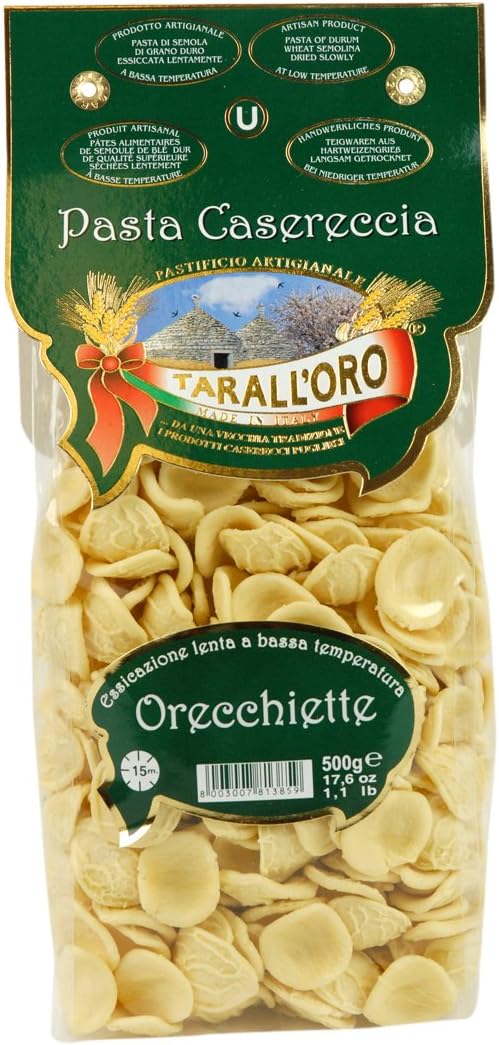 Taralloro Classic Green Line Headcard Homemade Orecchiette Pasta, 500 g, 24 pezzi